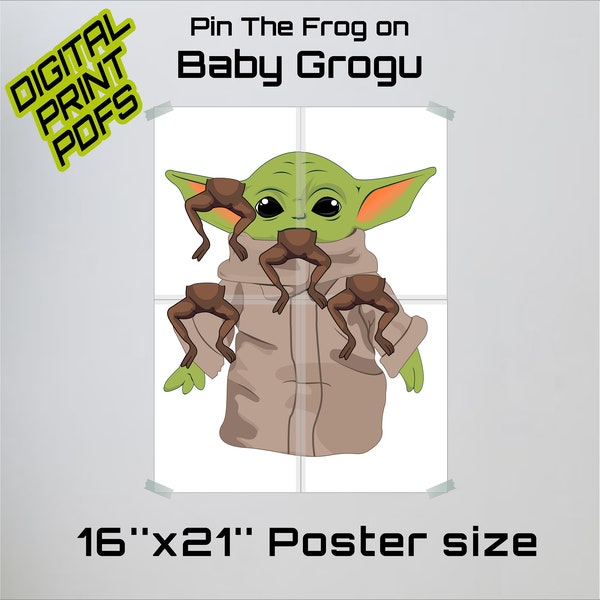 Pin the Frog on Baby Grogu PDF / Party Game / Digital File / Printable
