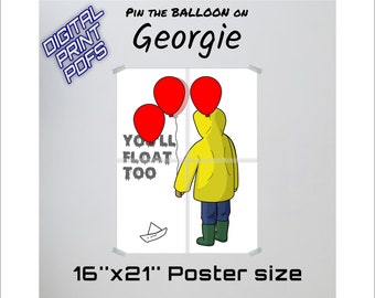Pin the Balloon on Georgie PDF / Party Game / Digital File / Printable