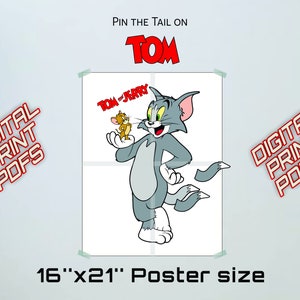 Pin the Tail on Tom PDF / Party Game / Digital File / Printable
