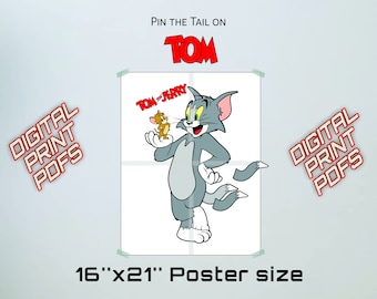 Pin the Tail on Tom PDF / Party Game / Digital File / Printable