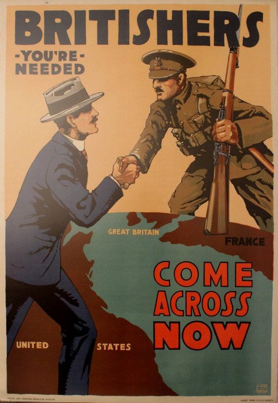 SALE Original Vintage British World War I Propaganda Etsy UK