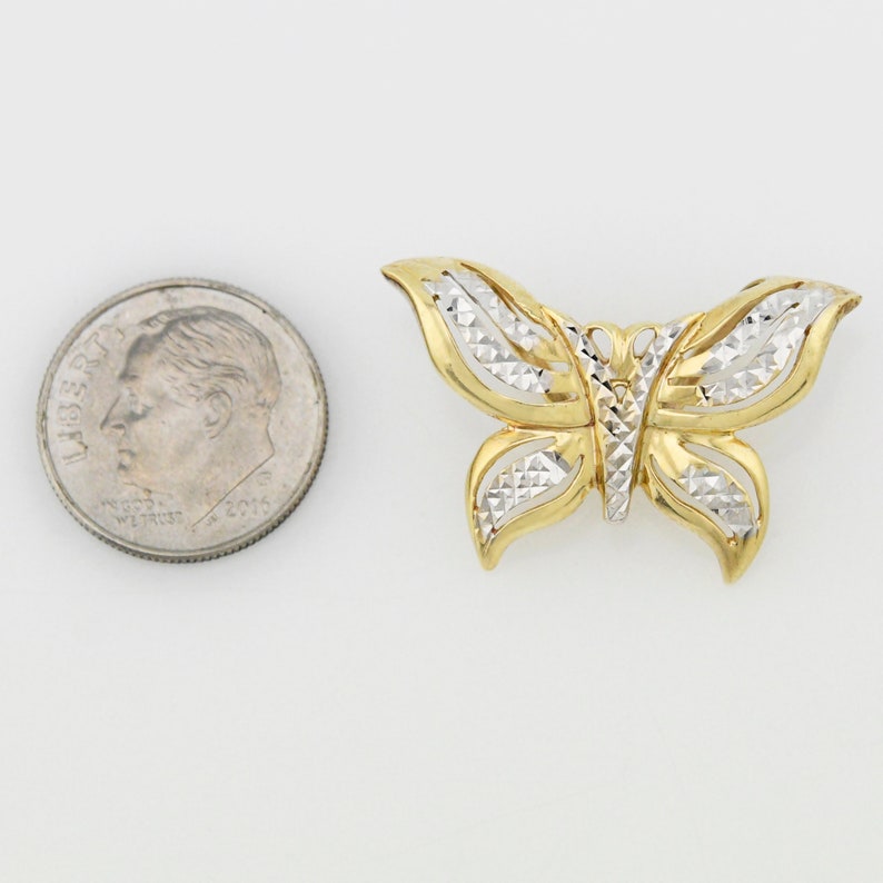 Jewelry Is Me:Great Holiday Gifts Him or Her Vintage to Modern 14k YG /& WG Estate Open Wrk Diamond Cut Butterfly Animal SlidePendant
