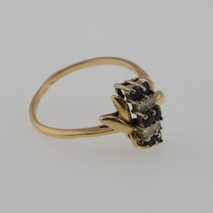 10k Yellow Gold Estate Sapphire & Diamond Ring Size 7