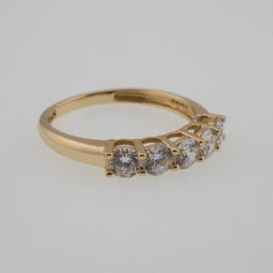 14k Yellow Gold Estate Cubic Zirconia Band/Ring Size 8