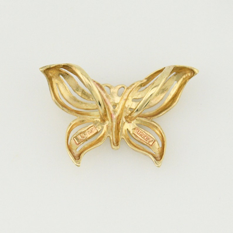 Jewelry Is Me:Great Holiday Gifts Him or Her Vintage to Modern 14k YG /& WG Estate Open Wrk Diamond Cut Butterfly Animal SlidePendant