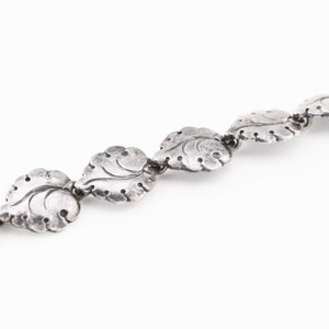 Neils Erik From Danish Modern Sterling Silver 7 Leaf Toggle Bracelet image 1