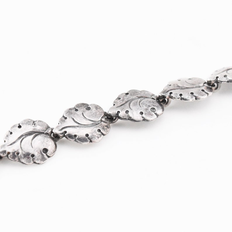 Neils Erik From Danish Modern Sterling Silver 7 Leaf Toggle Bracelet image 1