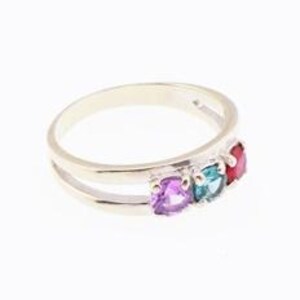14k White Gold Estate Multi Colored Gemstone Band/Ring Size 9.5