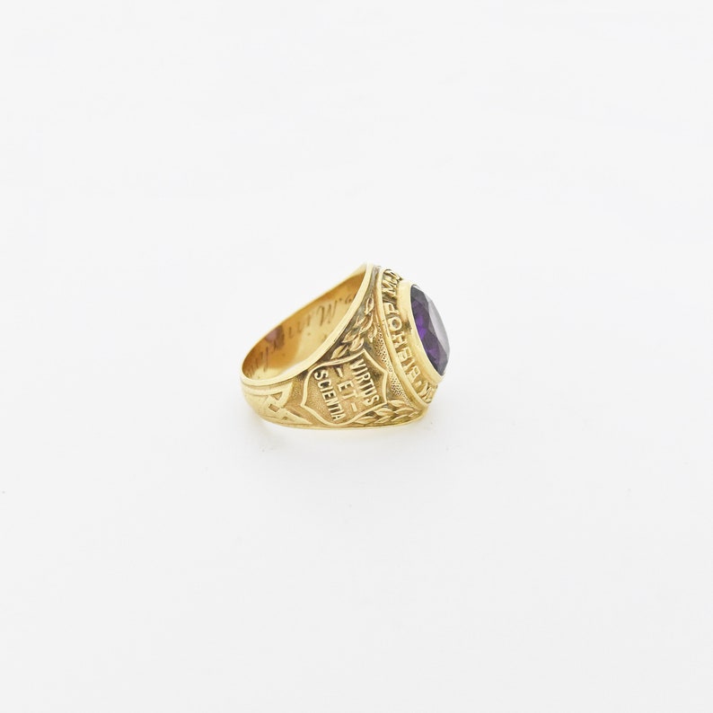 10k YG 1957 Purple Sapphire Bishop Mcdonnell Memorial Ring - Etsy