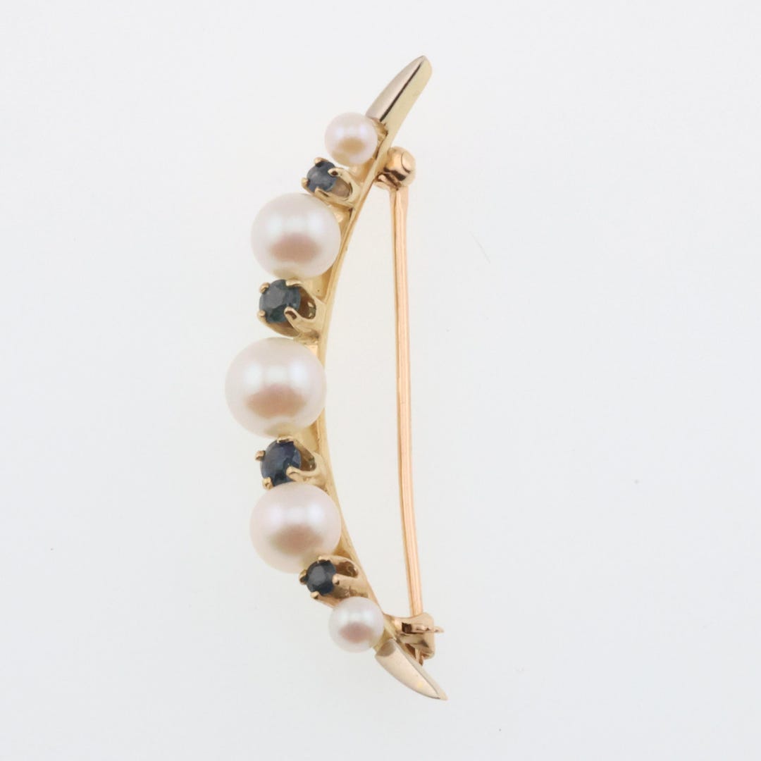 Pearl Half Moon Pin main image 1