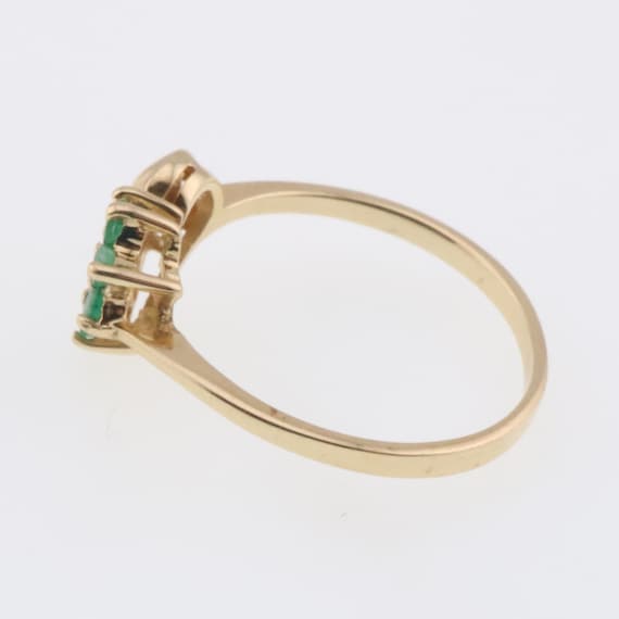10k Yellow Gold Estate Emerald Heart Love Ring Si… - image 3