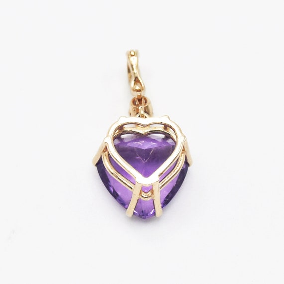 14k Yellow Gold Estate Fancy Heart Shape Amethyst… - image 4