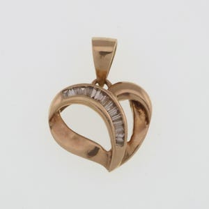 10k Yellow Gold Diamond Heart Estate Pendant