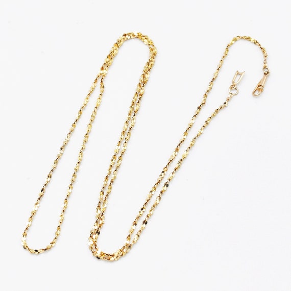 14k Yellow Gold Estate 24.5" Twist Link Necklace - image 4