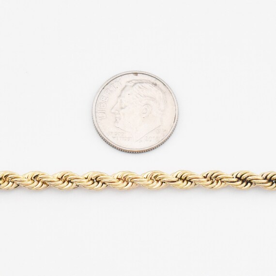 14k Yellow Gold Estate 8" Long Rope Style Bracelet - image 2