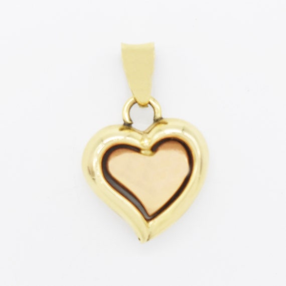 14k Yellow & Rose Gold Estate Textured Puffy Heart