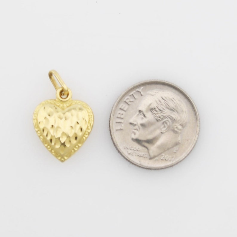 Jewelry Is Me:Great Holiday Gifts Him or Her Vintage to Modern 14k Yellow Gold Estate Diamond Cut Puffy Heart CharmPendant