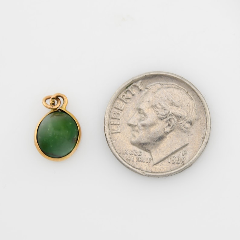 14k Yellow Gold Estate Moss Agate CharmPendant Jewelry Is Me:Great Holiday Gifts Him or Her Vintage to Modern