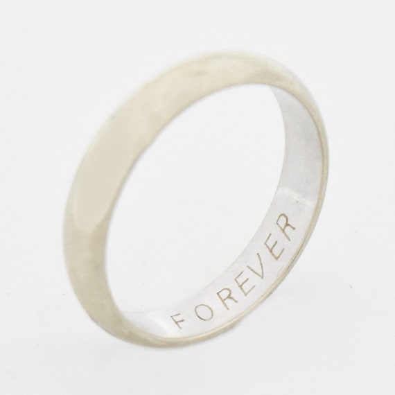 14k White Gold Vintage Keepsake Wedding Band/Ring Siz… Gem