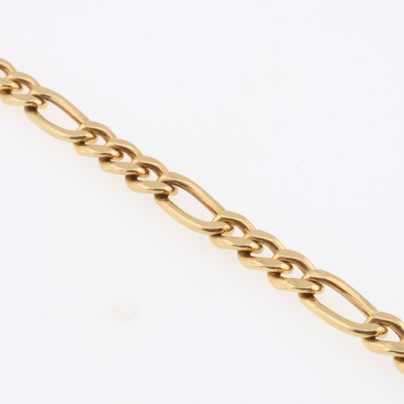 18k Yellow Gold 8.25" Estate Figaro Link Bracelet