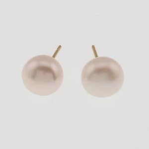 14k Yellow Gold Estate Pearl Stud Earrings