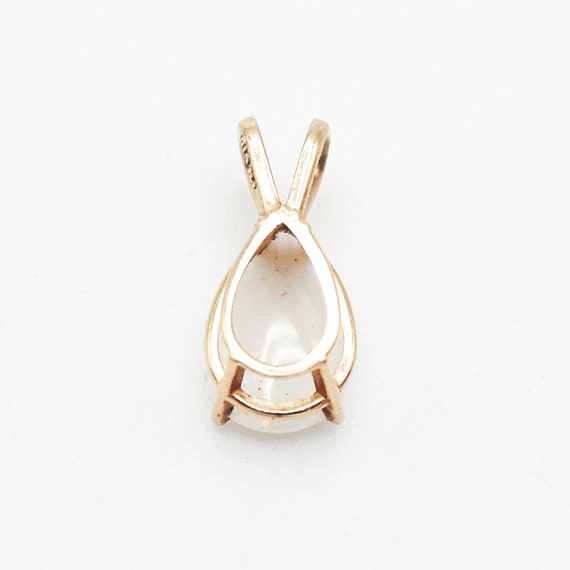 14k Yellow Gold Estate Fire Opal Pendant - image 2