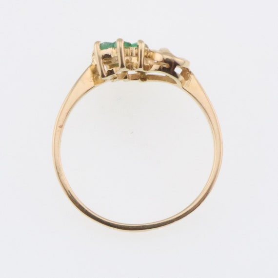 10k Yellow Gold Estate Emerald Heart Love Ring Si… - image 5