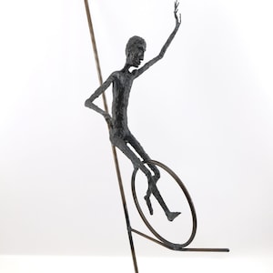 Mid Century Modern Metal Circus Acrobat Sculpture Attributed: Thomas Hoffmaster