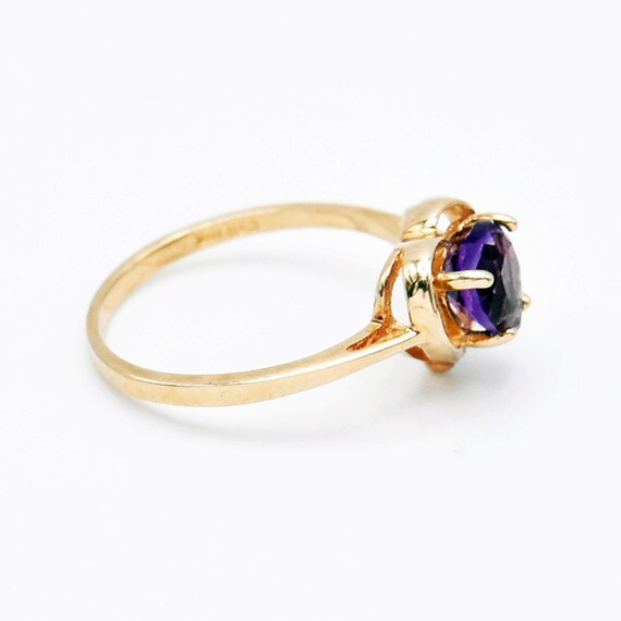 10k Yellow Gold Estate Amethyst & Diamond Heart S… - image 3