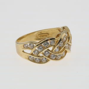 Cubic Zirconia Wide 14k Yellow Gold Estate Band/Ring Size 7, 5.0g