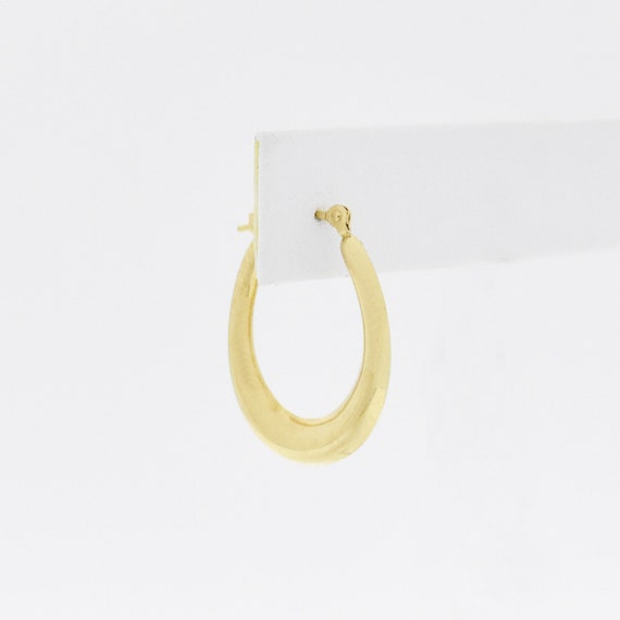 14k Yellow Gold Estate Oval Single Hoop Earring - image 1