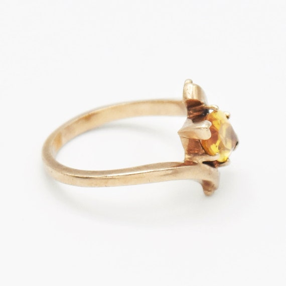 10k Yellow Gold Estate Yellow Sapphire Swirl Ring… - image 2