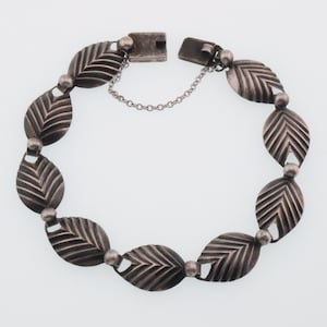 Niels Erik From Leaf Design Modernist 7.25&quot; Bracelet in Sterling Silver