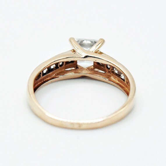 14k Yellow Gold Estate CZ Engagement Ring Size 8.… - image 5