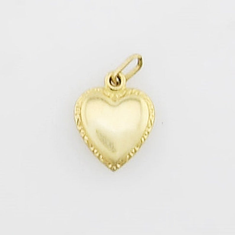 Jewelry Is Me:Great Holiday Gifts Him or Her Vintage to Modern 14k Yellow Gold Estate Diamond Cut Puffy Heart CharmPendant