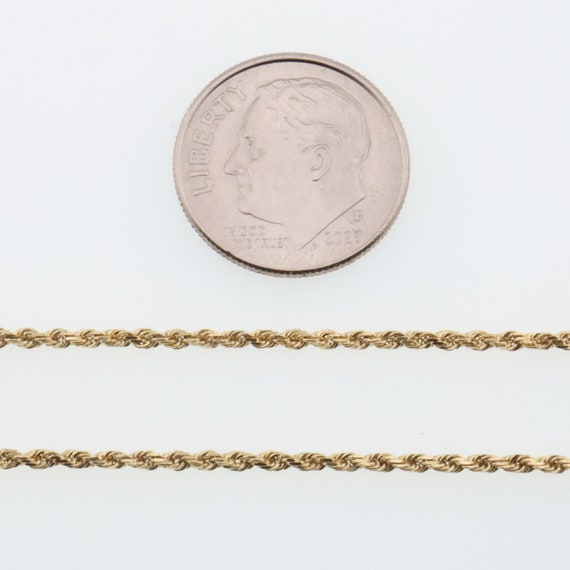 14k Yellow Gold 16" Rope Style Estate Chain/Neckl… - image 2