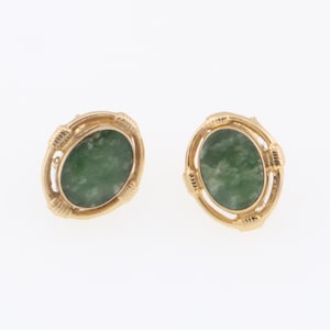 14k Yellow Gold Estate Pair of Hardstone Studs/Earrings
