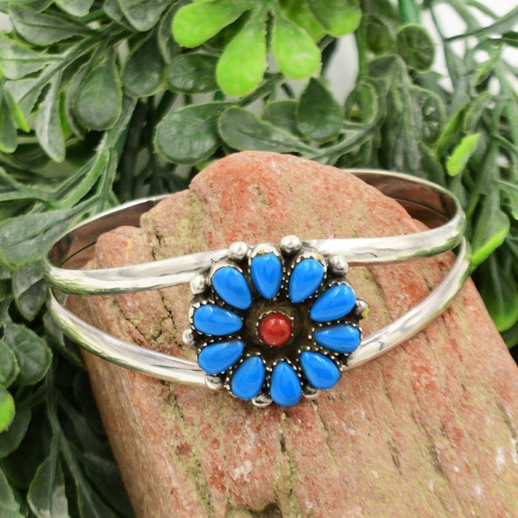NEW Sterling Silver 925 Zuni Style Turquoise & Co… - image 1