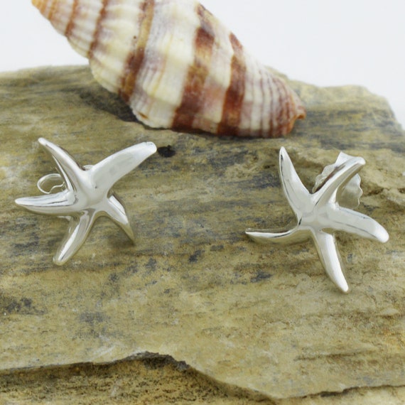 NEW Sterling Silver 925 Starfish Stud Earrings - image 1