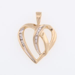 10k Yellow Gold Estate Diamond Heart Pendant