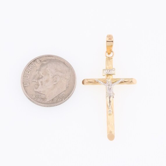14k Yellow & White Gold Religious Crucifix Estate… - image 3