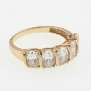 14k Yellow Gold Multi Cubic Zirconia Estate Band/Ring Size 6