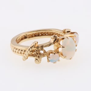 14k Yellow Gold Estate Multi Fire Opal Ring Size 6