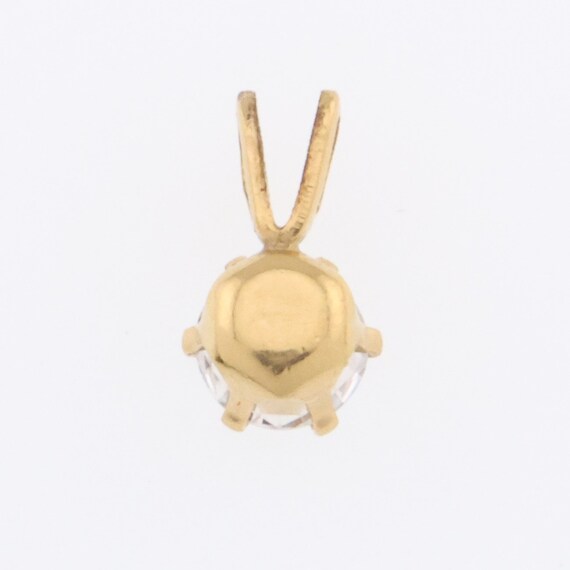 10k Yellow Gold Estate Round White Gemstone Penda… - image 2