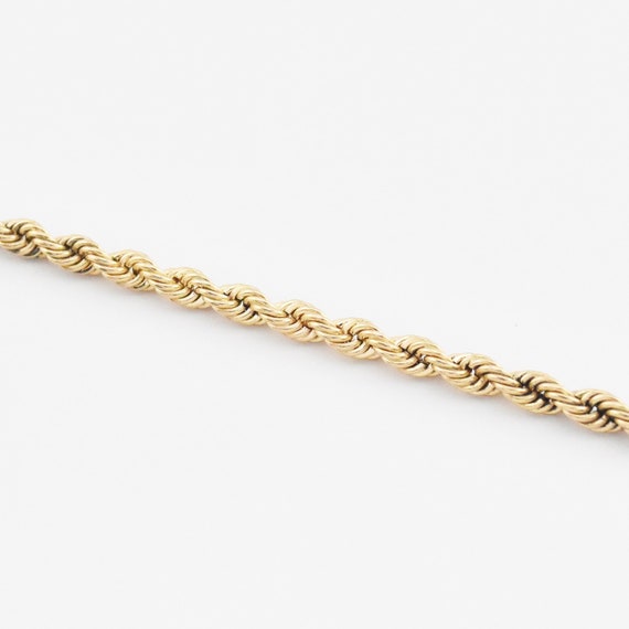 14k Yellow Gold Estate 8" Long Rope Style Bracelet - image 1