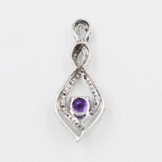 10k White Gold Estate Diamond & Amethyst Gemstone… - image 2