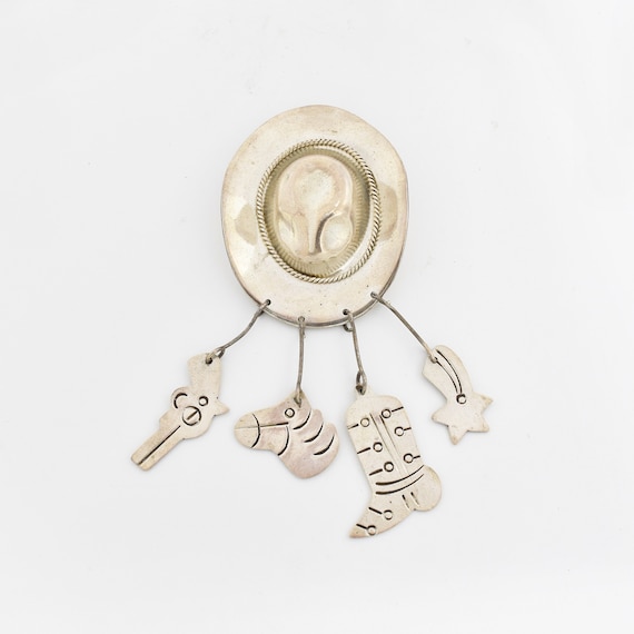 Sterling Silver 925 Mexican Cowboy/Cowgirl Hat Boo