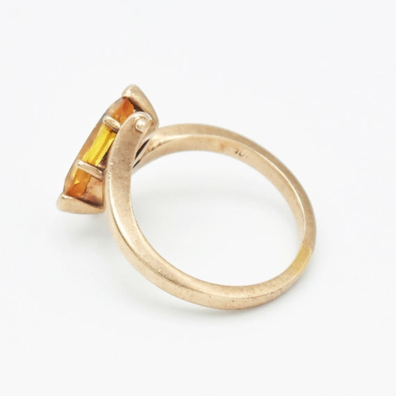 10k Yellow Gold Estate Yellow Sapphire Swirl Ring… - image 3