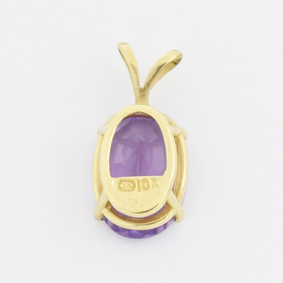 10k Yellow Gold Estate Oval Solitaire Amethyst Ge… - image 2