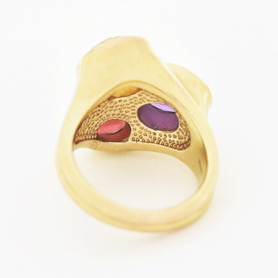 14k YG Estate Amethyst, Garnet & Citrine Modern S… - image 5